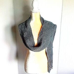 Womens minicci Medium Long Crotched W/Metallic Silver Bling Scarf